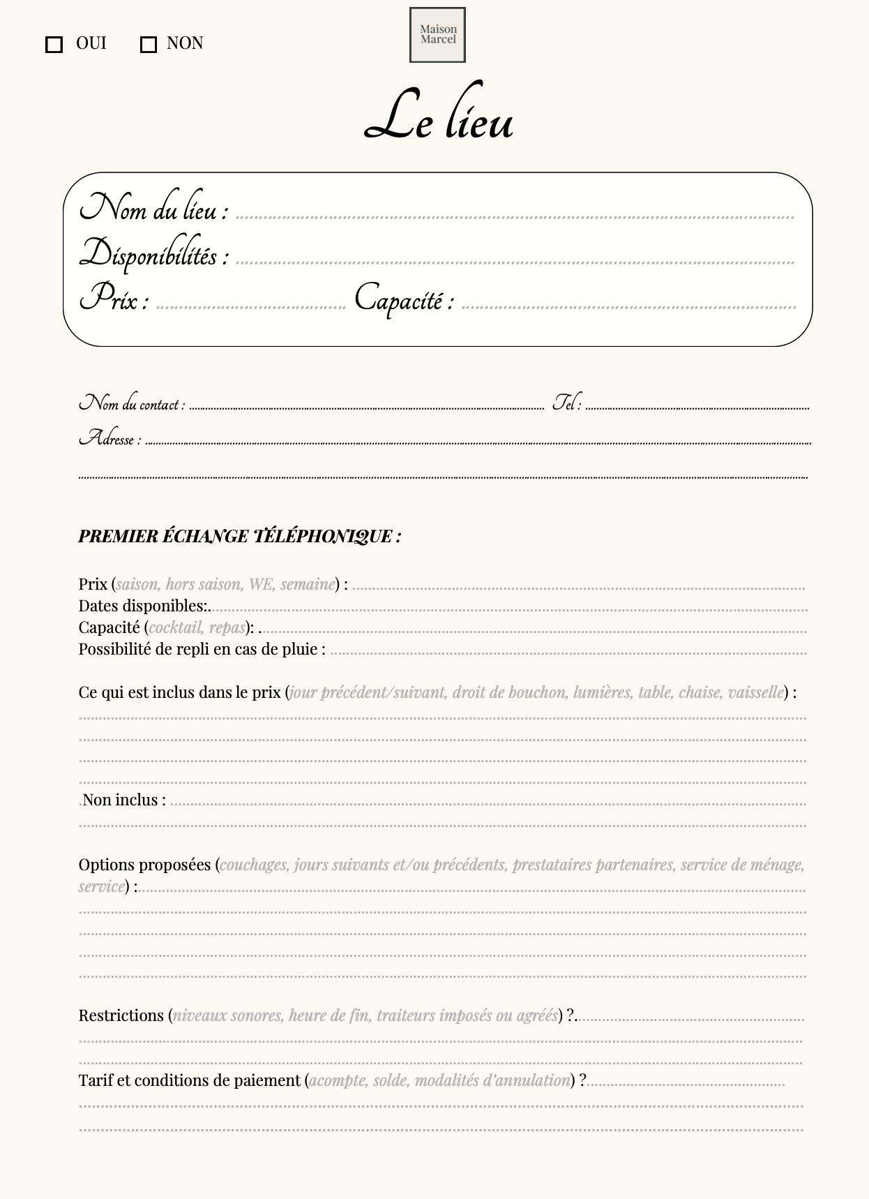 Le Guide Prestataires de Maison Marcel
