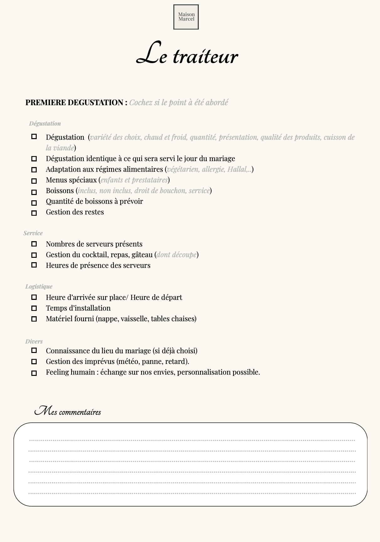 Le Guide Prestataires de Maison Marcel